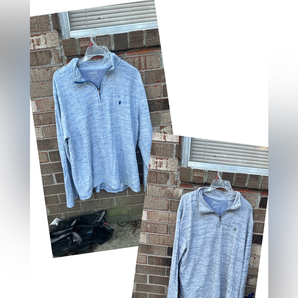 Izod Heathered Blue and Light Gray Quarter-Zip Pullovers Men’s Size XXL Bundle